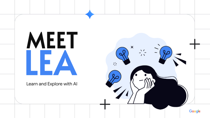 The original Meet LEA workshop PDF cover: Learn and Explore with AI